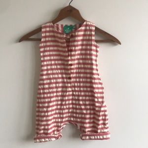 Little green radicals organic twin red romper